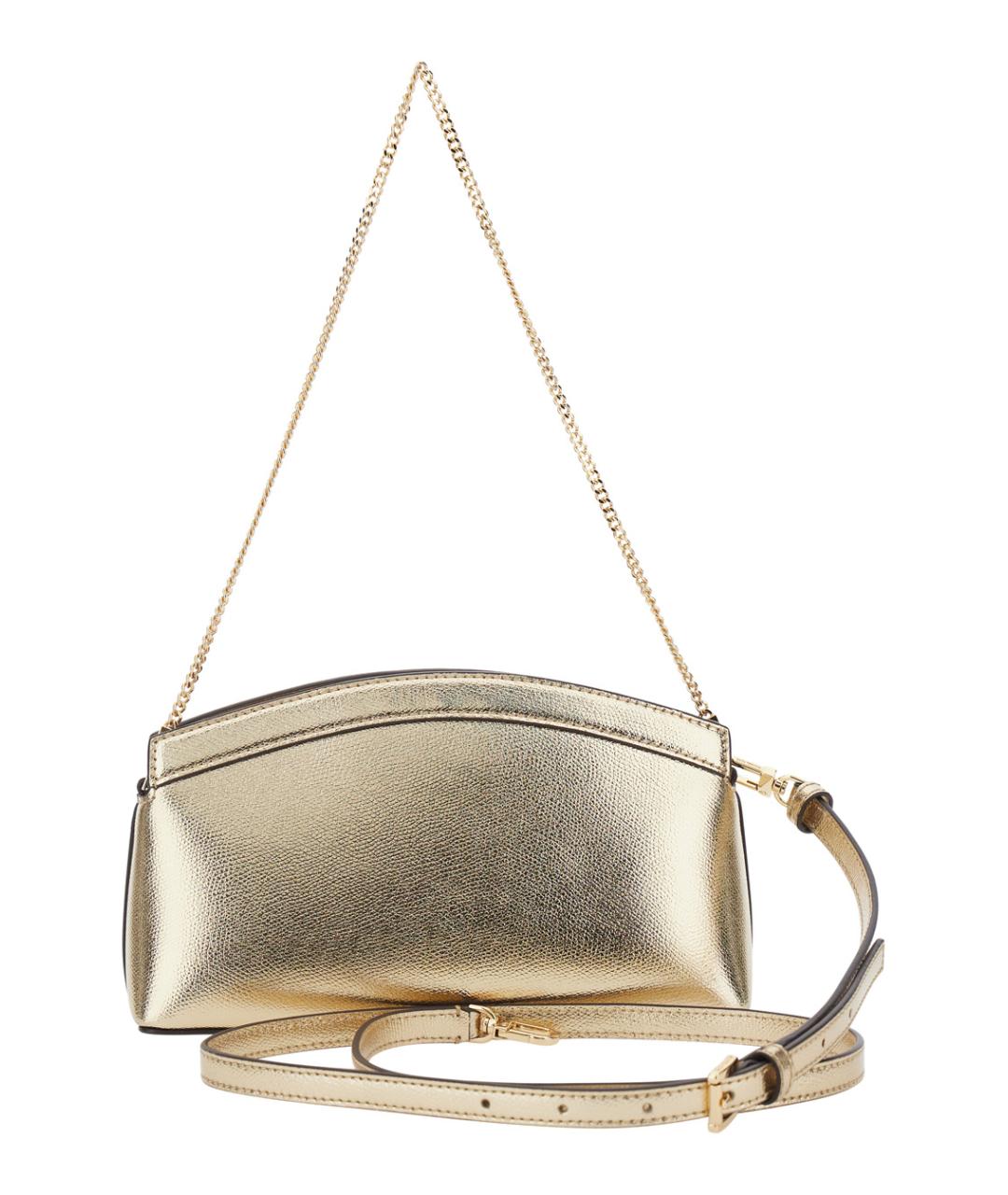 MICHAEL MICHAEL KORS Золотая кожаная сумка через плечо, фото 2