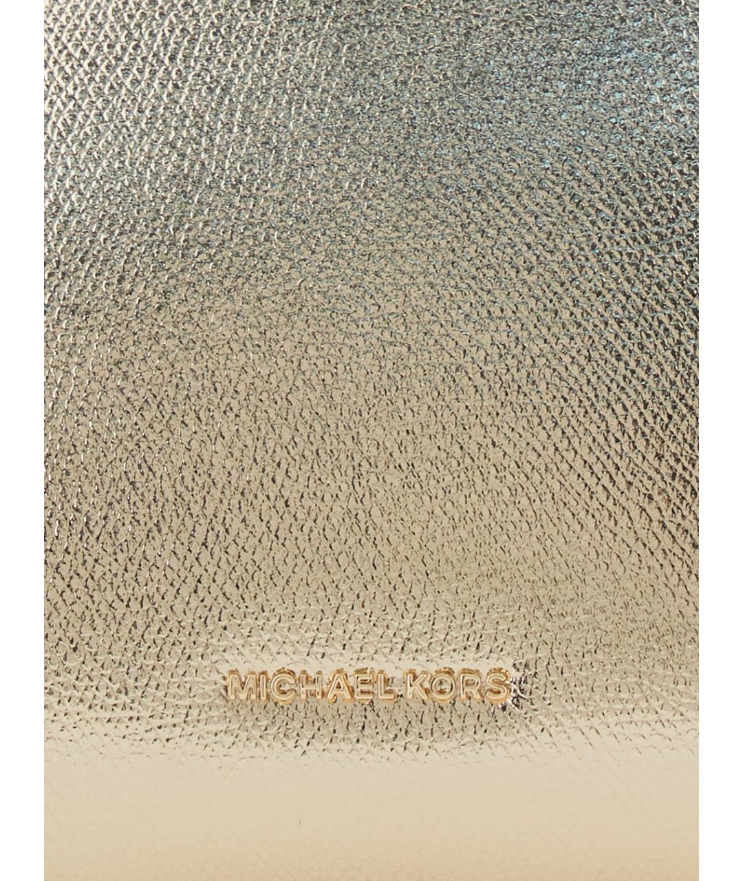 MICHAEL MICHAEL KORS Золотая кожаная сумка через плечо, фото 3