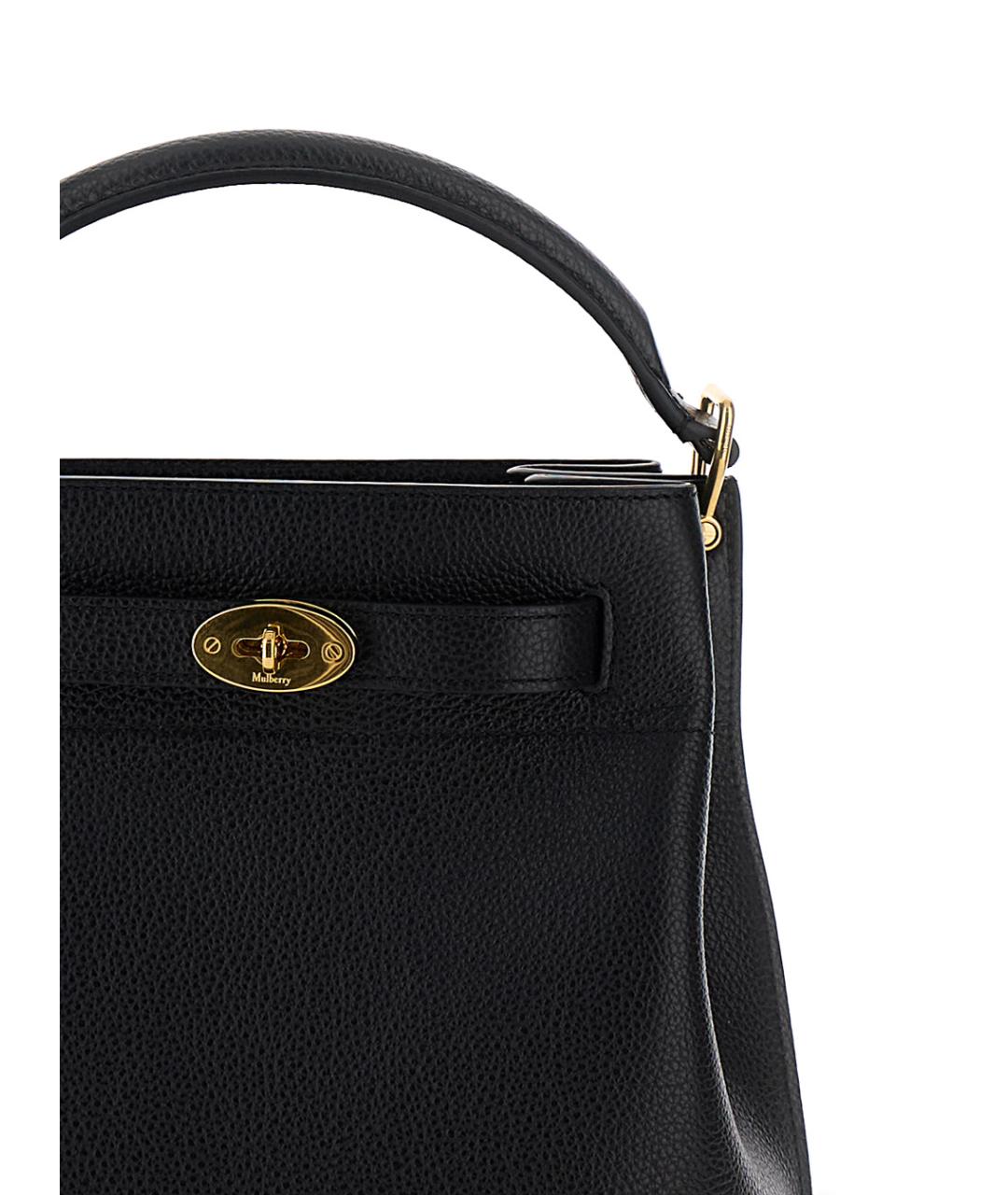 MULBERRY Черная кожаная сумка тоут, фото 3