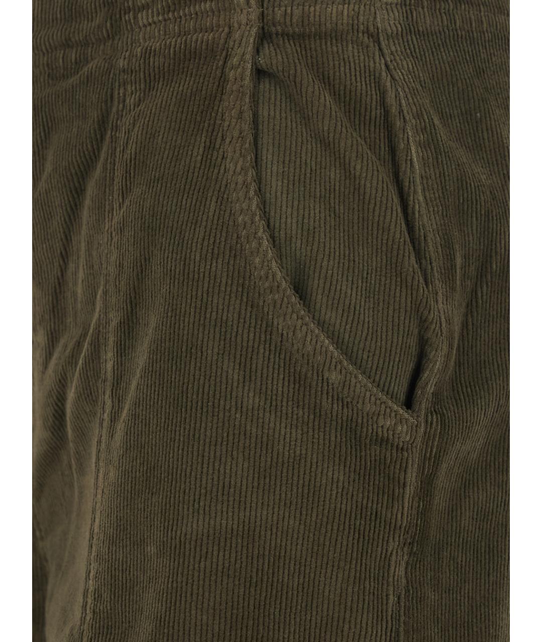 TWIN-SET Зеленые хлопковые прямые брюки, фото 3