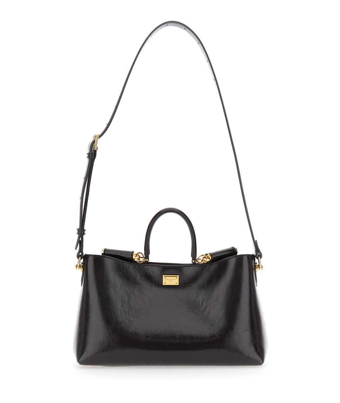 DOLCE&GABBANA Коричневая кожаная сумка тоут, фото 1