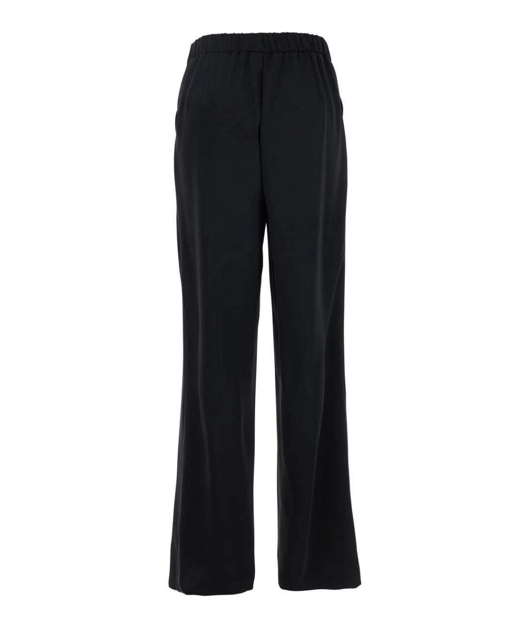 PLAIN Черные полиэстеровые прямые брюки, фото 2