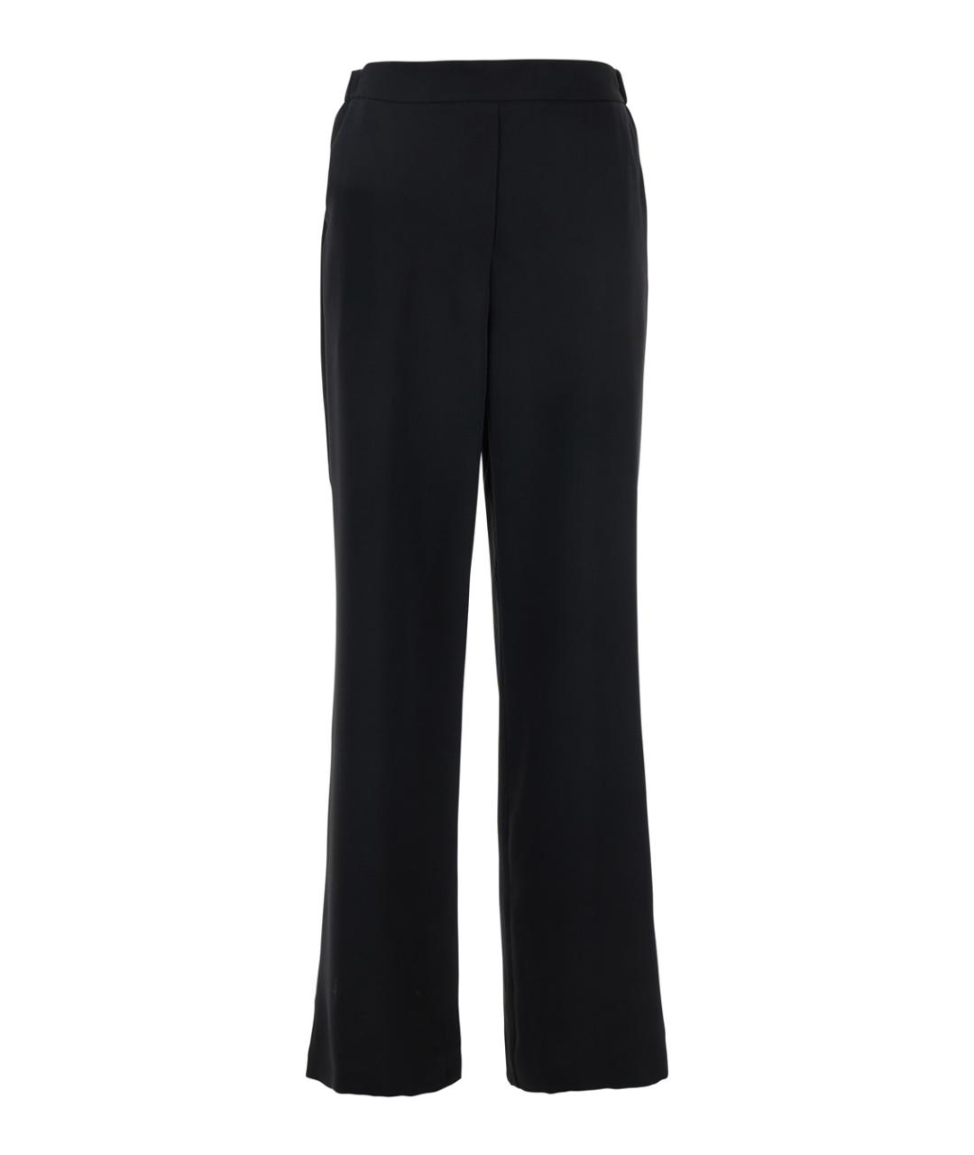 PLAIN Черные полиэстеровые прямые брюки, фото 1