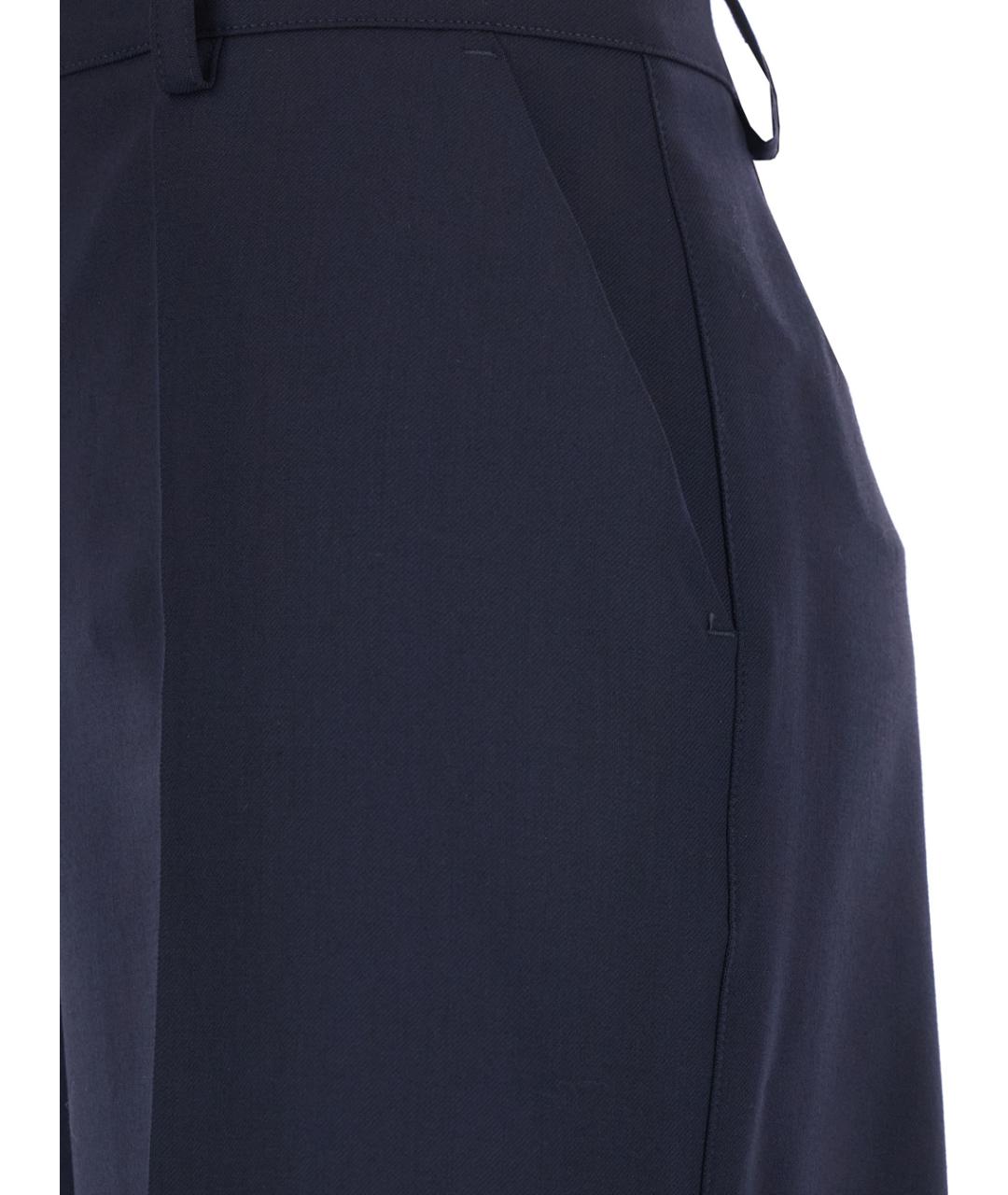 P.A.R.O.S.H. Синие хлопковые прямые брюки, фото 3