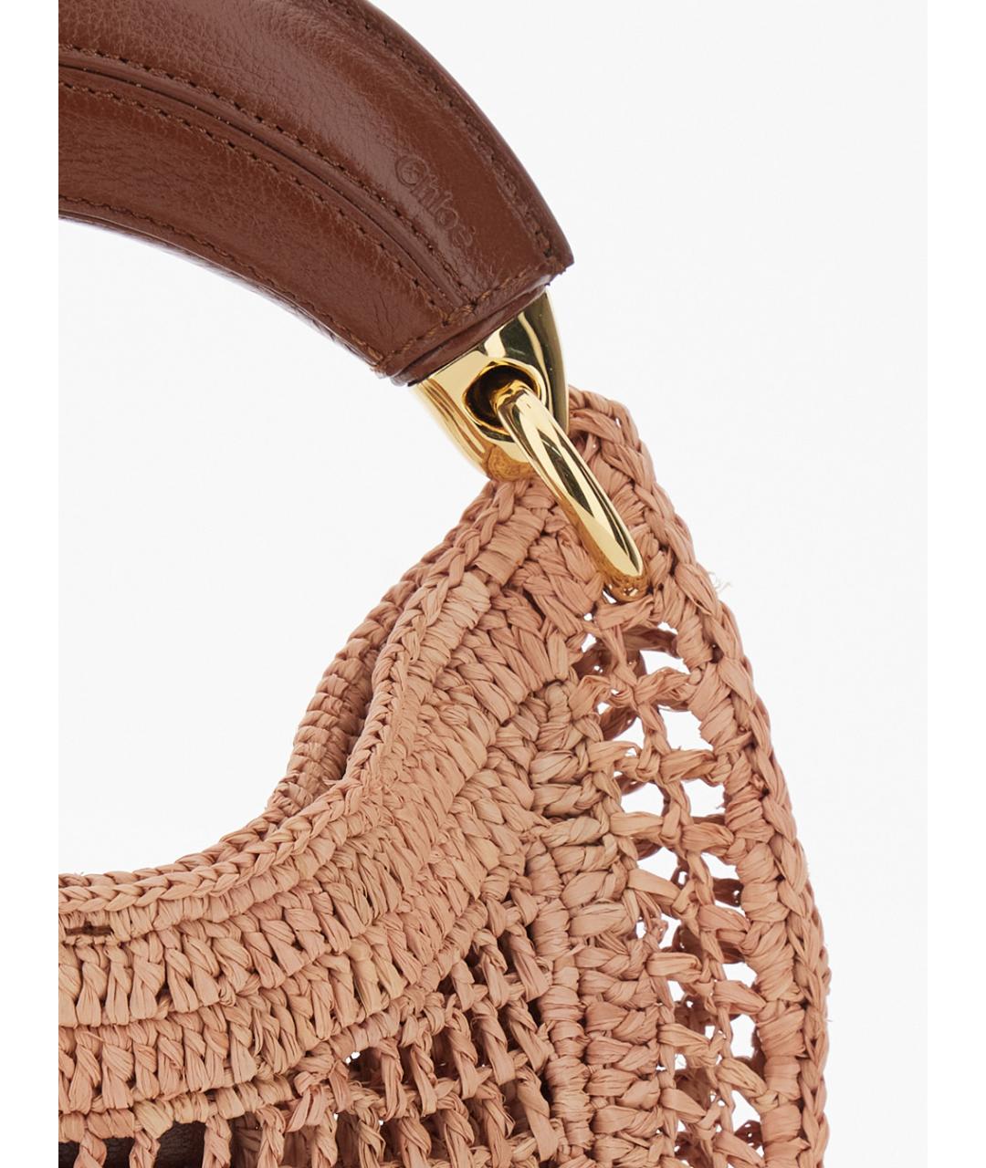 CHLOE Бежевая пелетеная сумка через плечо, фото 3