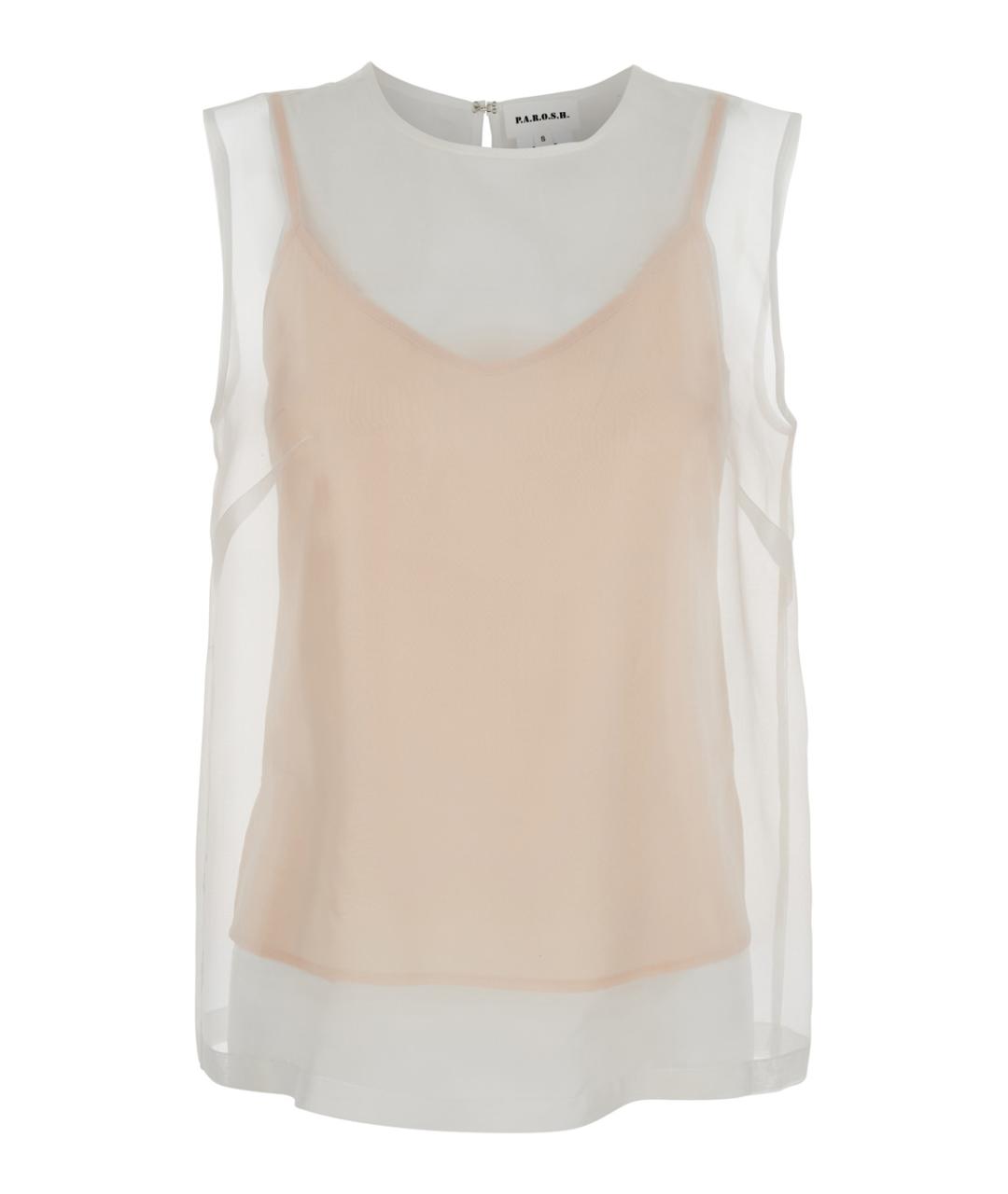 P.A.R.O.S.H. Белая шелковая блузы, фото 1