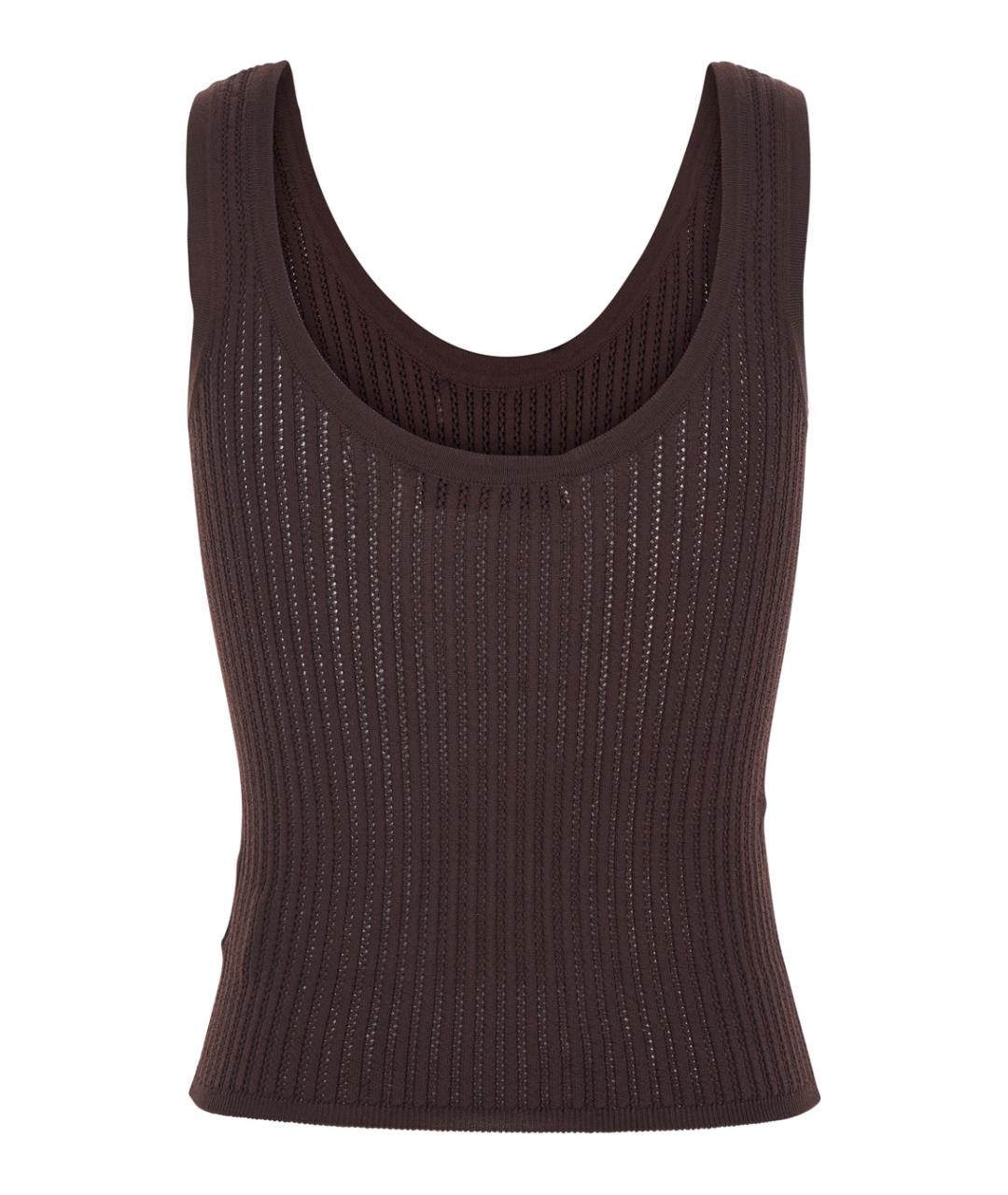 JUCCA Коричневая хлопковая майка, фото 2