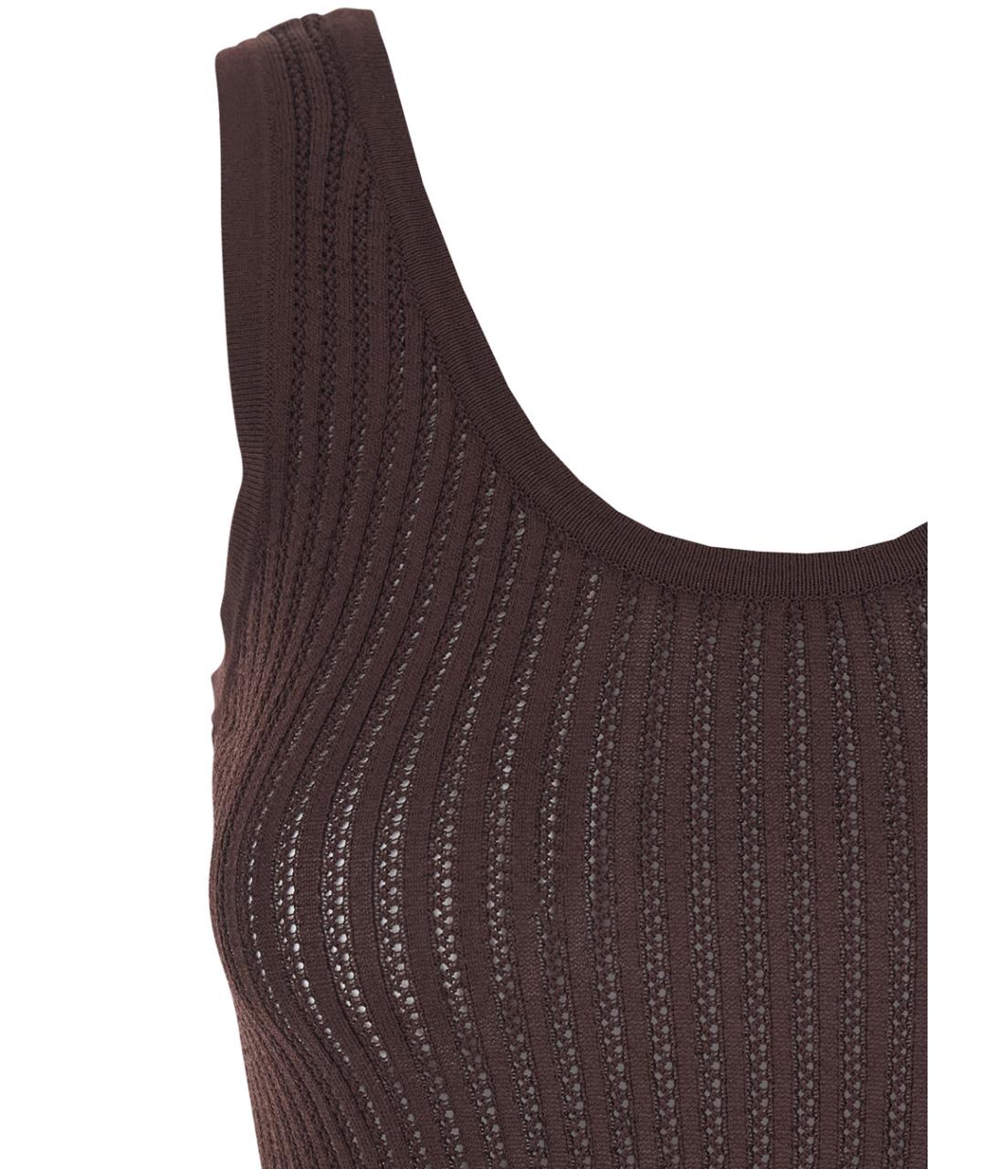 JUCCA Коричневая хлопковая майка, фото 3