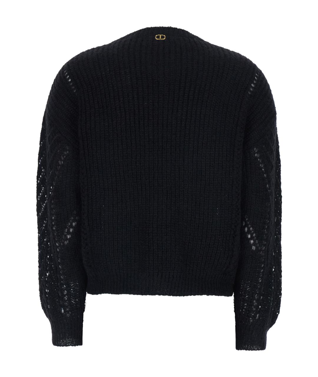 TWIN-SET Черный шерстяной джемпер / свитер, фото 2