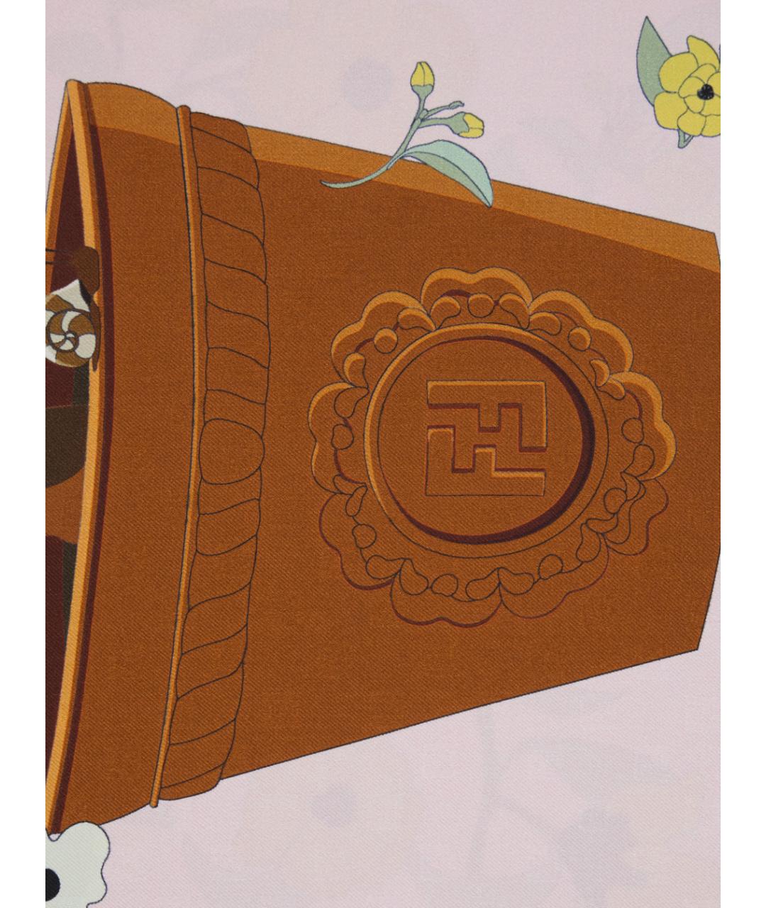 FENDI Мульти шелковый шарф, фото 3