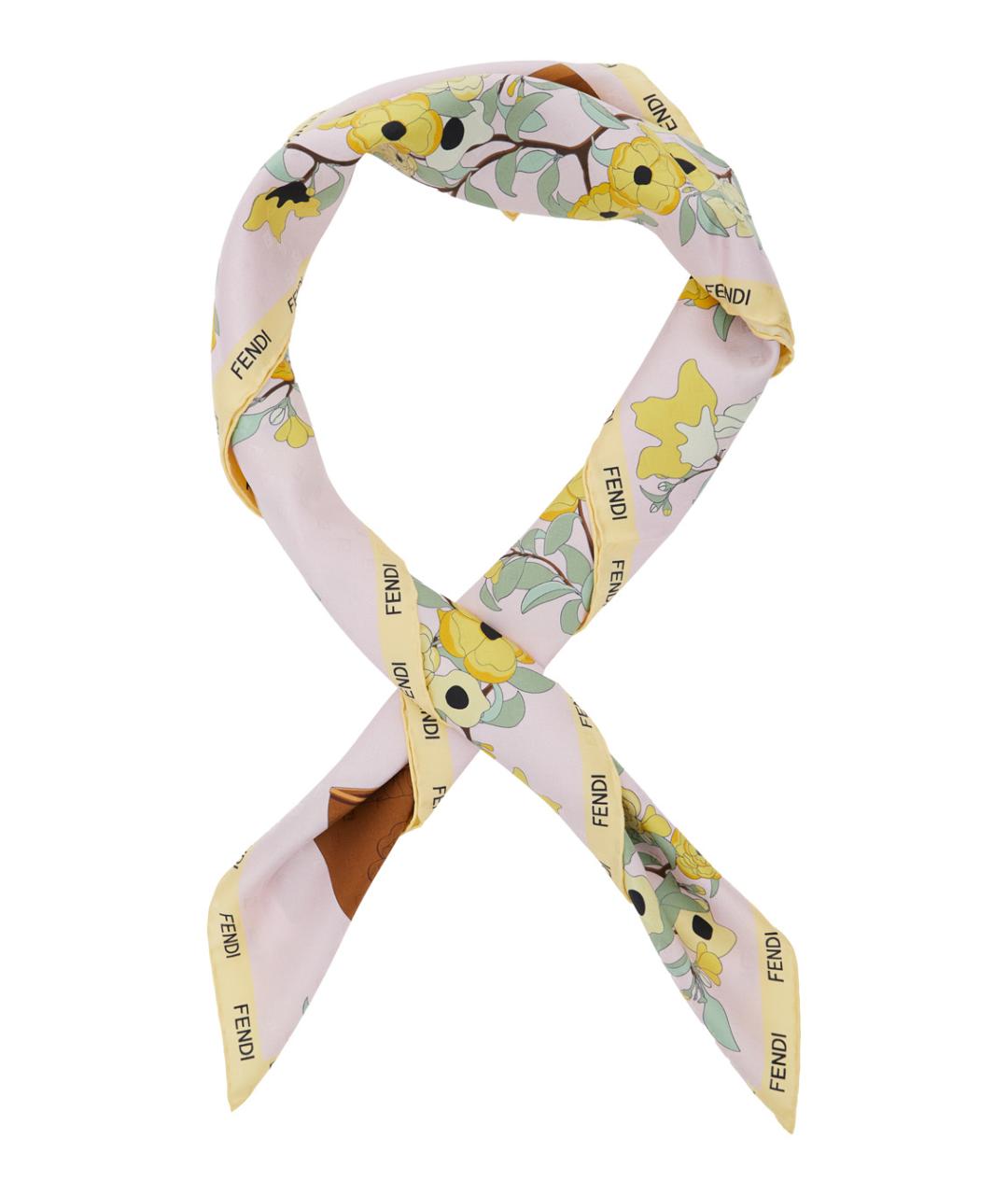FENDI Мульти шелковый шарф, фото 2