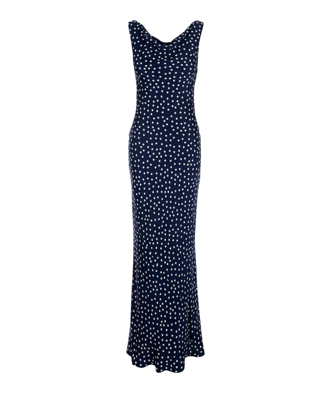 PLAIN Синее полиэстеровое повседневное платье, фото 1