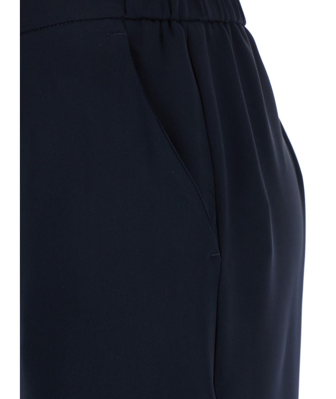 PLAIN Темно-синие полиэстеровые прямые брюки, фото 3
