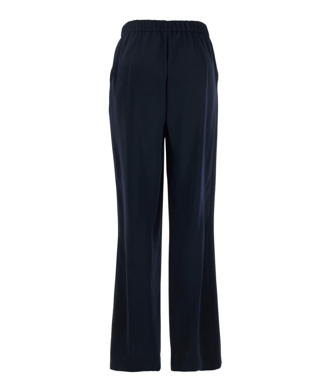 PLAIN Темно-синие полиэстеровые прямые брюки, фото 2