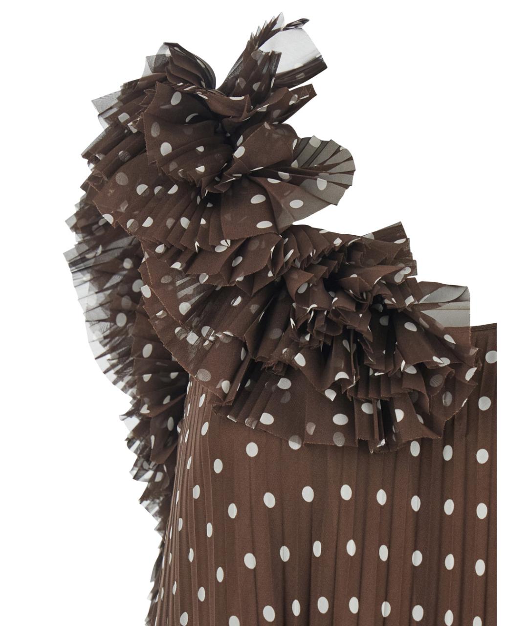 P.A.R.O.S.H. Коричневое полиэстеровое коктейльное платье, фото 3