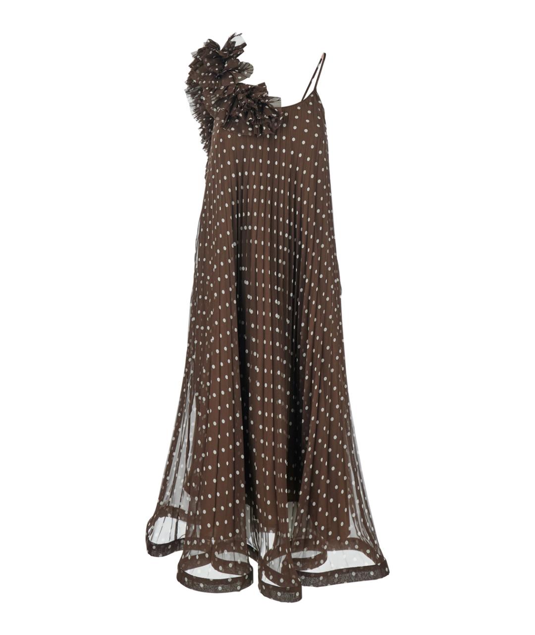 P.A.R.O.S.H. Коричневое полиэстеровое коктейльное платье, фото 1