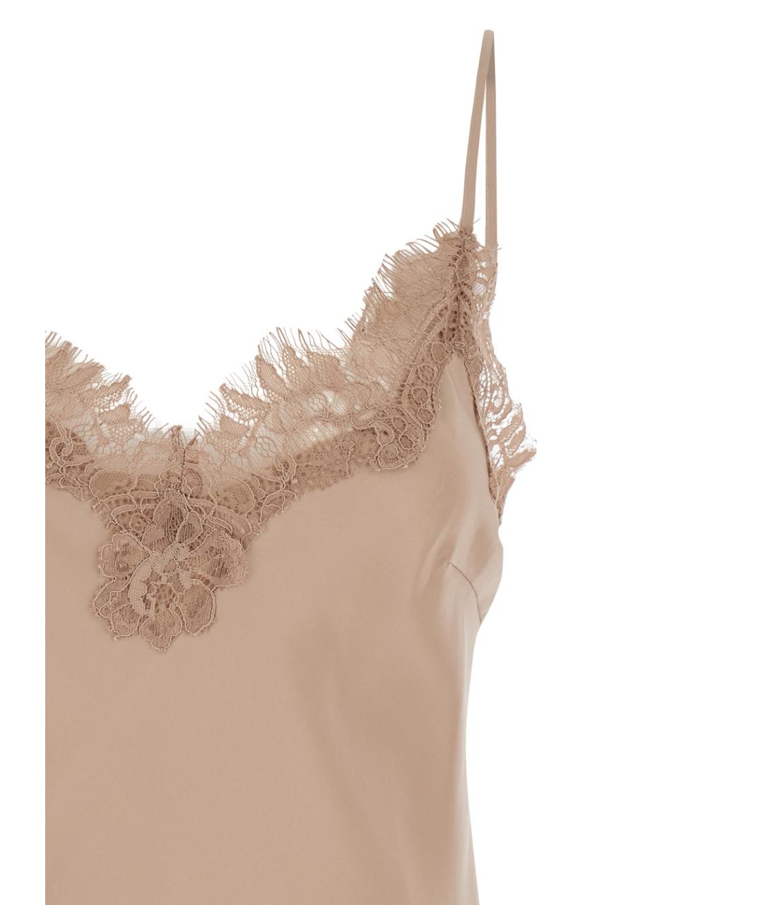 GOLD HAWK Бежевая шелковая майка, фото 3