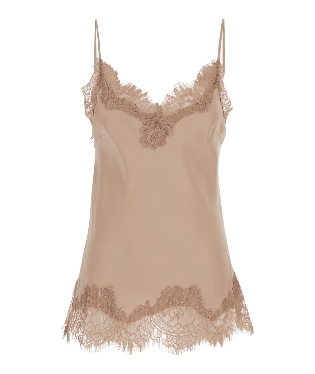 GOLD HAWK Бежевая шелковая майка, фото 1