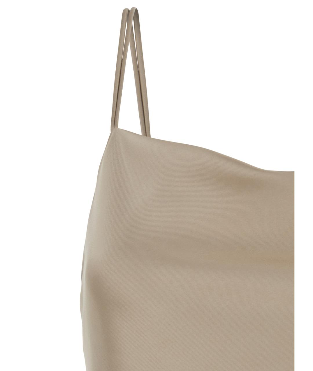 PLAIN Бежевое полиэстеровое вечернее платье, фото 3