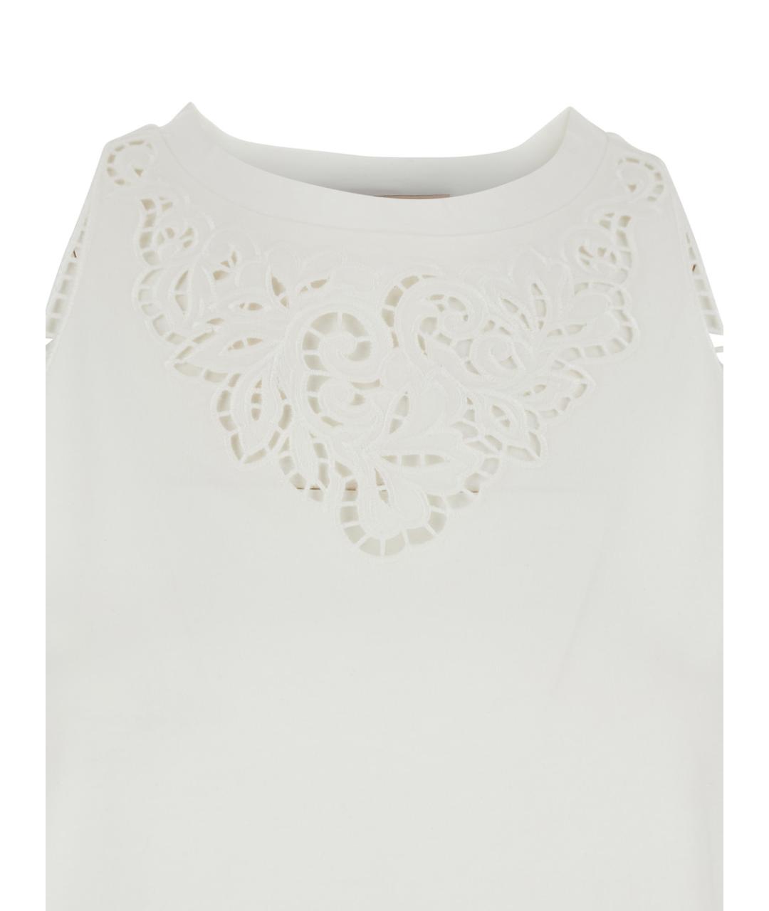 TWIN-SET Белая хлопковая майка, фото 3