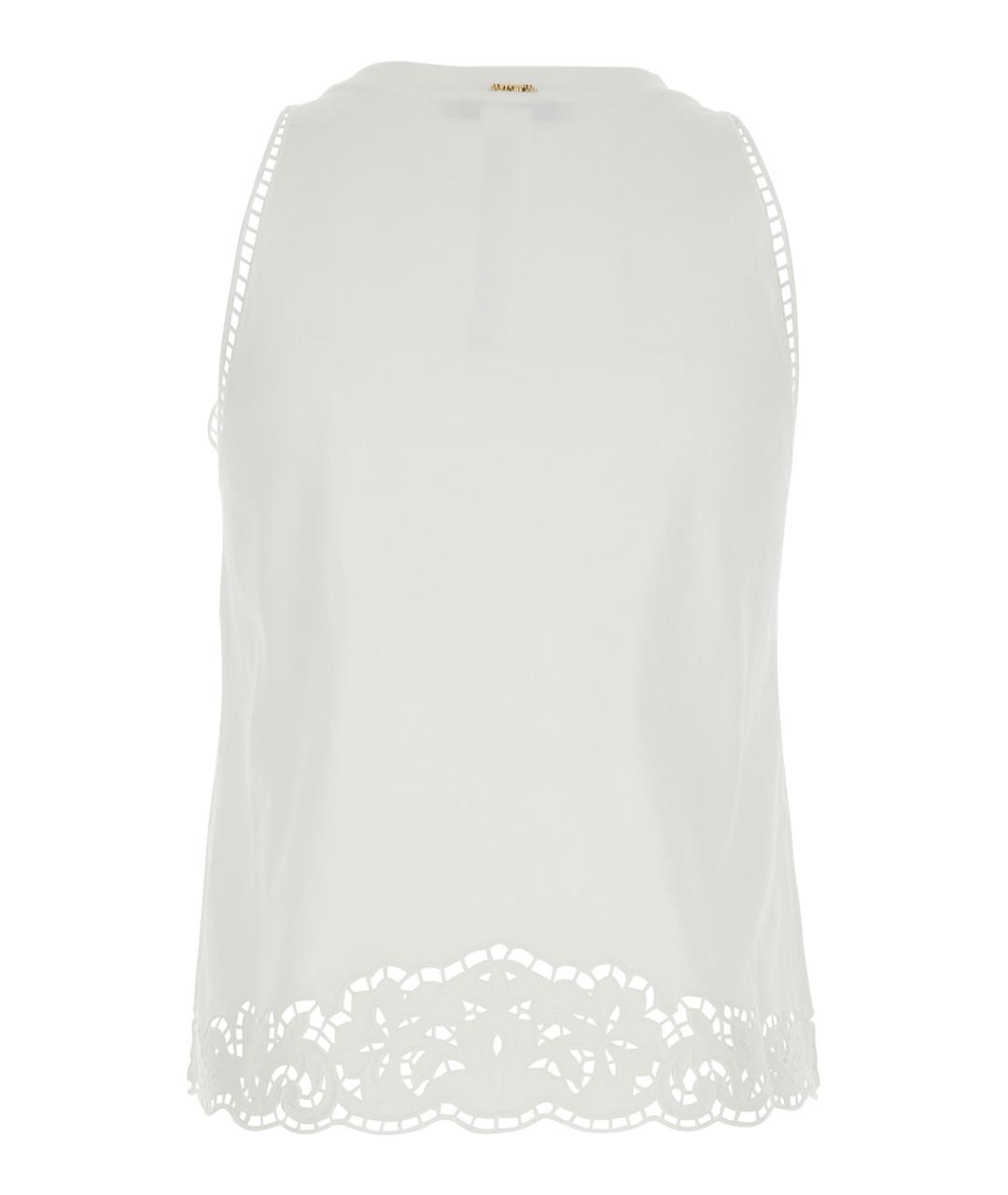 TWIN-SET Белая хлопковая майка, фото 2