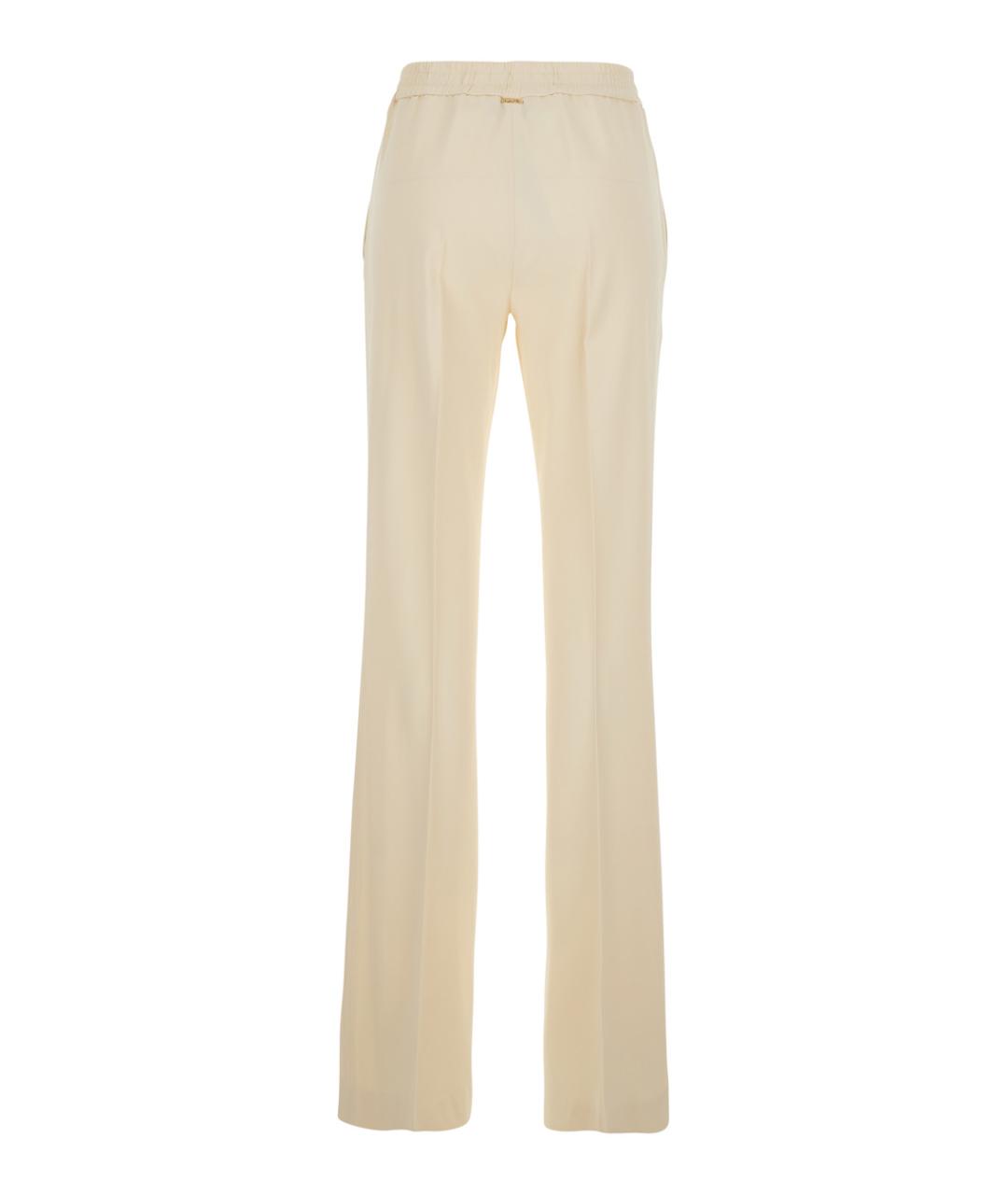 TWIN-SET Бежевые вискозные брюки узкие, фото 2