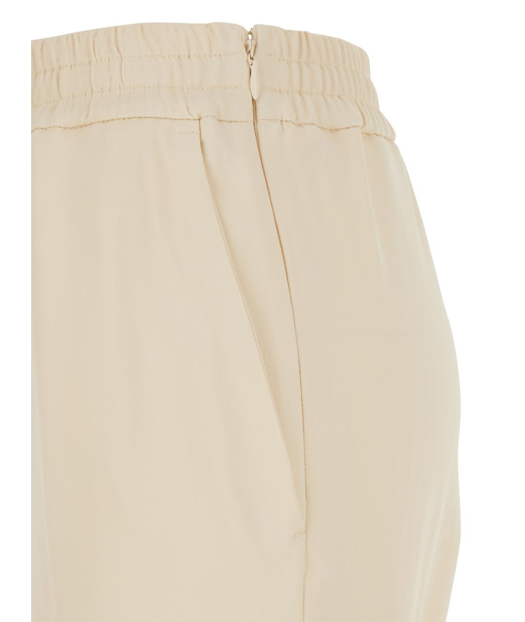 TWIN-SET Бежевые вискозные брюки узкие, фото 3