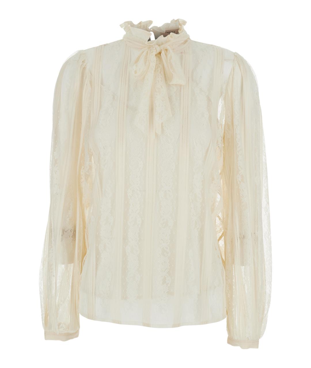 TWIN-SET Белая полиамидовая рубашка, фото 1