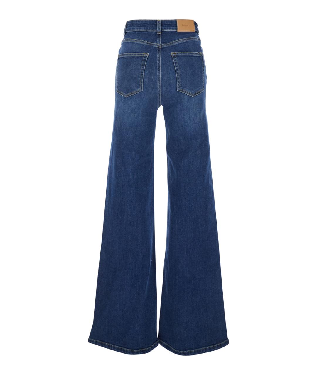 TWIN-SET Синие хлопковые прямые джинсы, фото 2