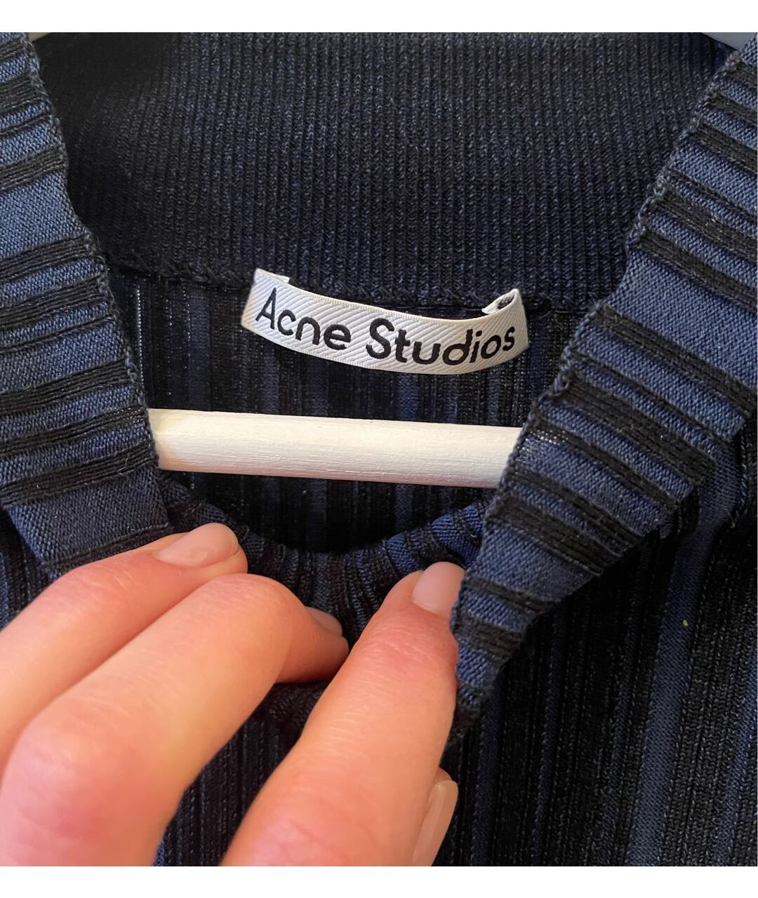 ACNE STUDIOS Темно-синее хлопковое повседневное платье, фото 3