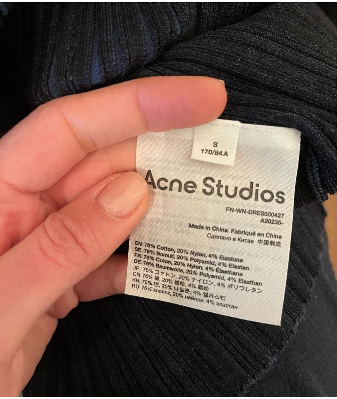 ACNE STUDIOS Темно-синее хлопковое повседневное платье, фото 4