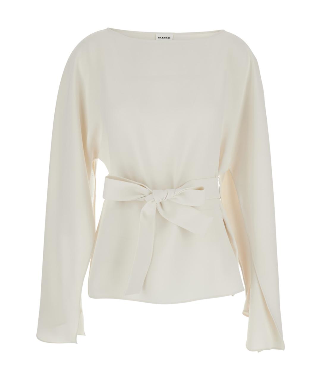 P.A.R.O.S.H. Белая полиэстеровая блузы, фото 1