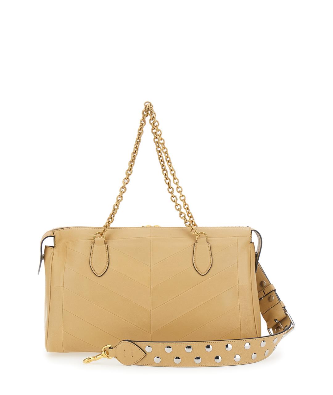 VALENTINO Бежевая кожаная сумка через плечо, фото 2