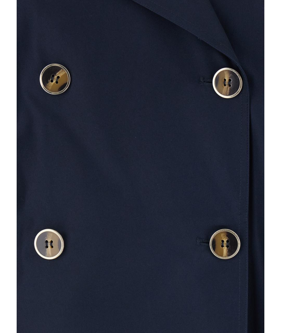 TWIN-SET Синий хлопковый тренч/плащ, фото 3
