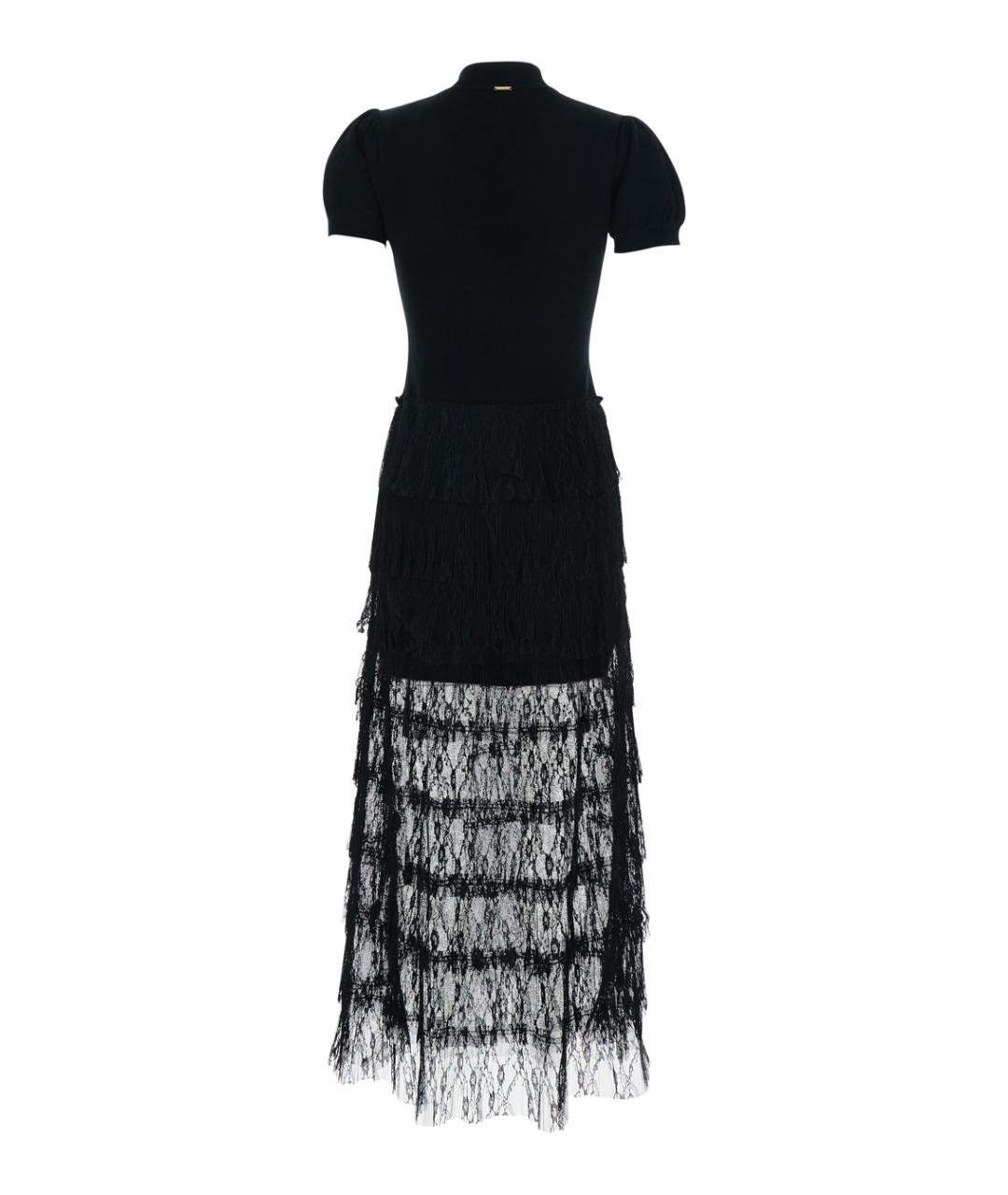 TWIN-SET Черное вискозное повседневное платье, фото 2