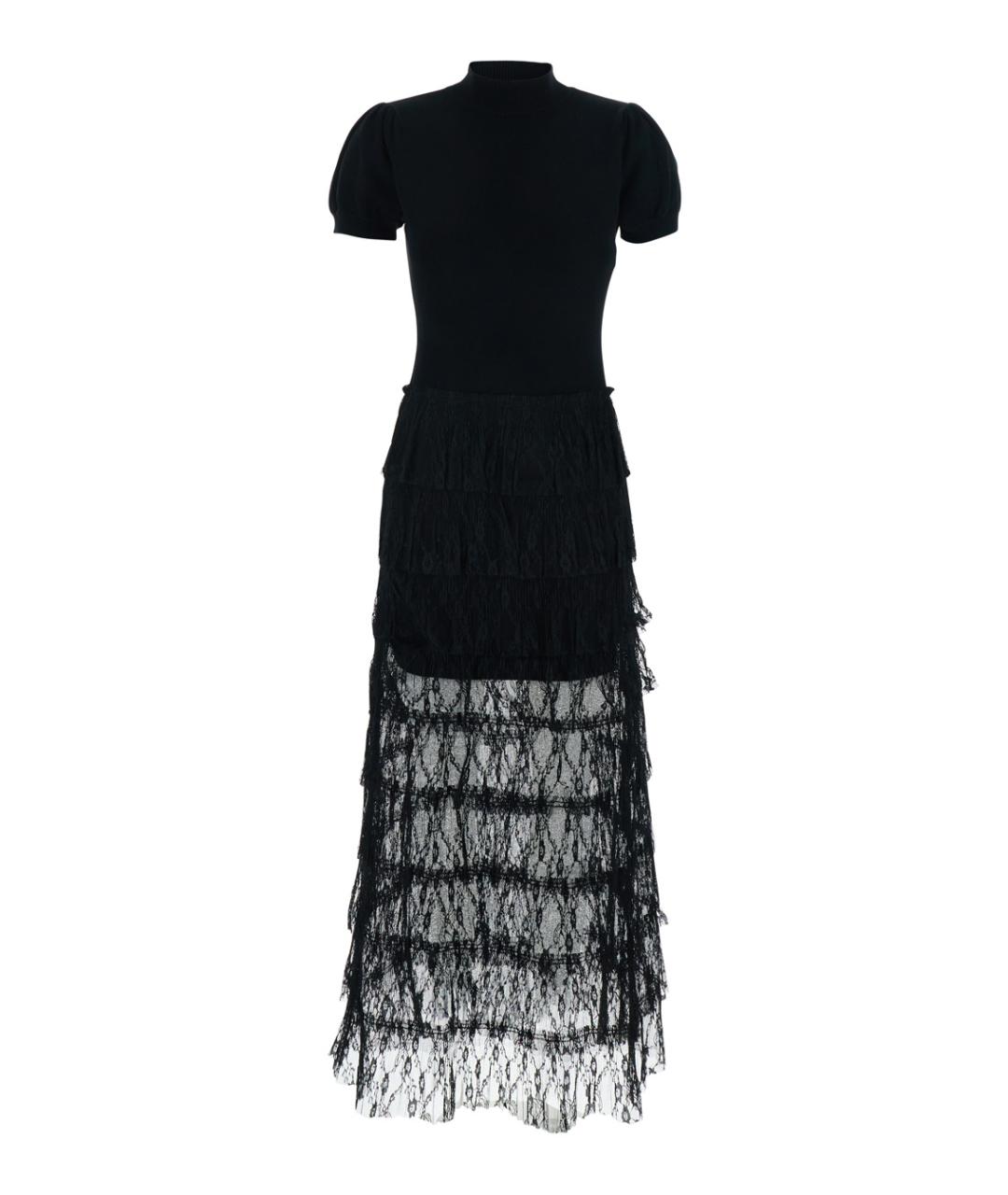 TWIN-SET Черное вискозное повседневное платье, фото 1