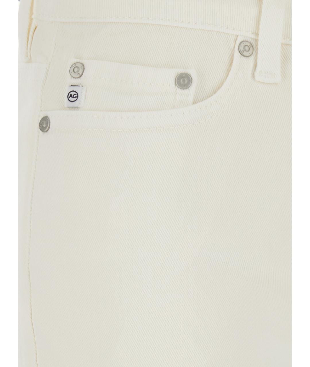 AG JEANS Бежевые хлопковые джинсы клеш, фото 3