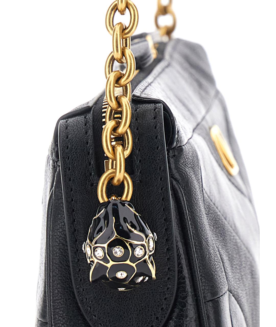 VALENTINO Черная кожаная сумка через плечо, фото 4