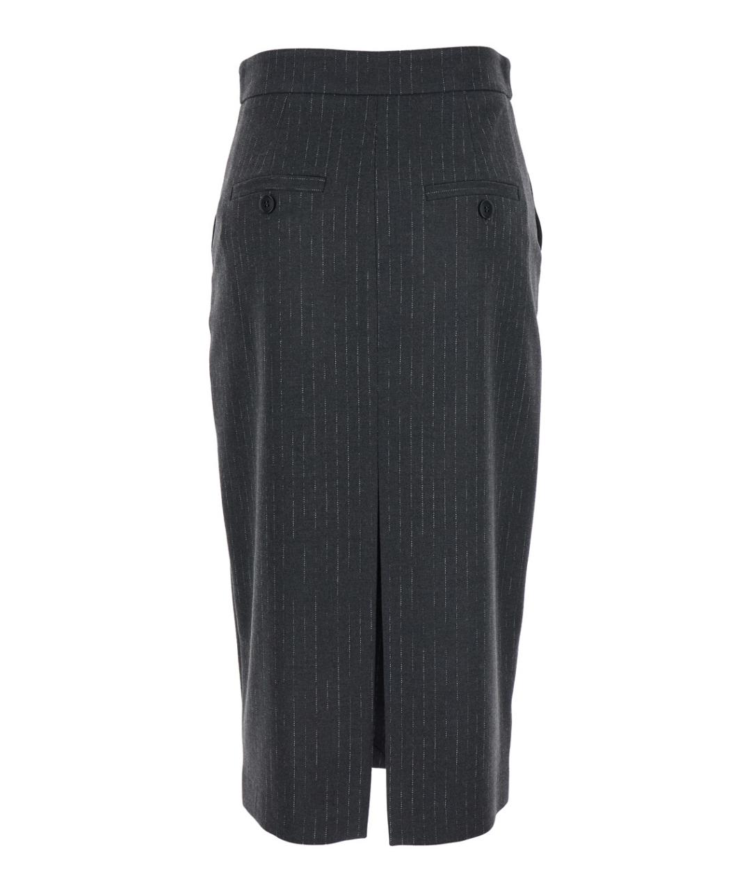 PLAIN Серая полиэстеровая юбка миди, фото 2