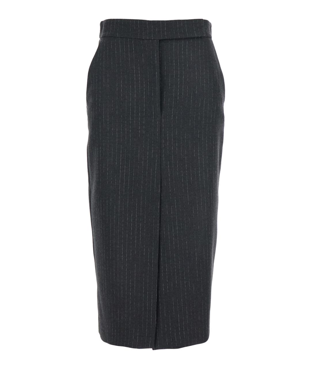 PLAIN Серая полиэстеровая юбка миди, фото 1