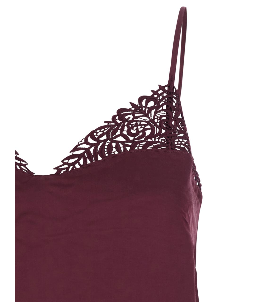 TWIN-SET Бордовая вискозная майка, фото 3