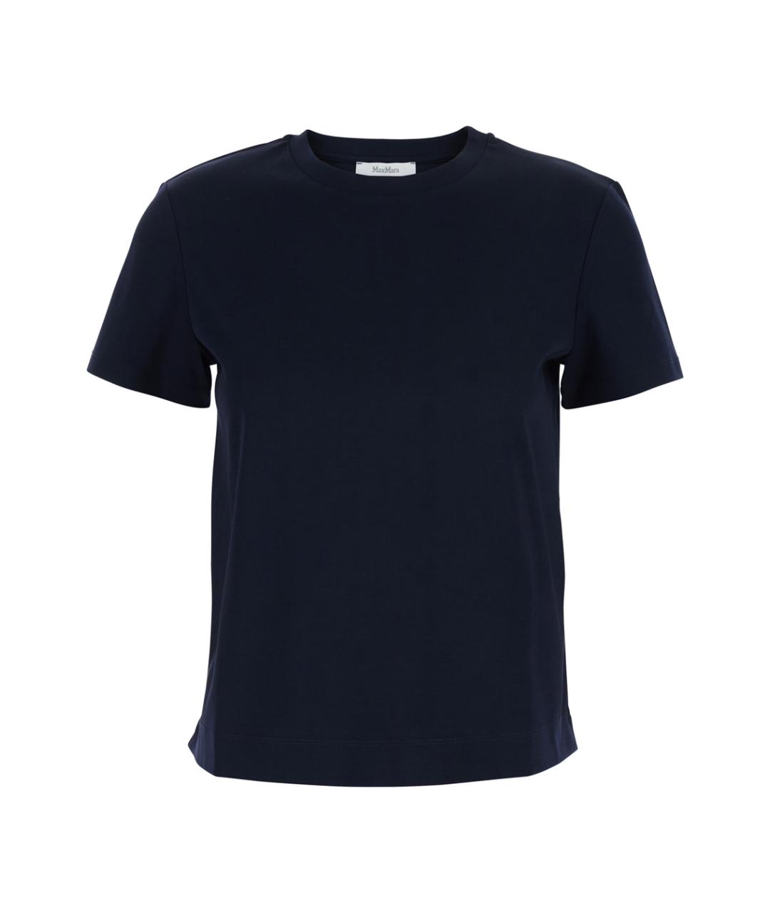 MAXMARA PURE Синяя хлопковая футболка, фото 1