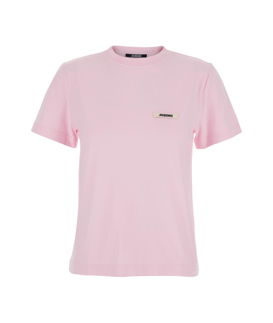 JACQUEMUS Розовая хлопковая футболка, фото 1
