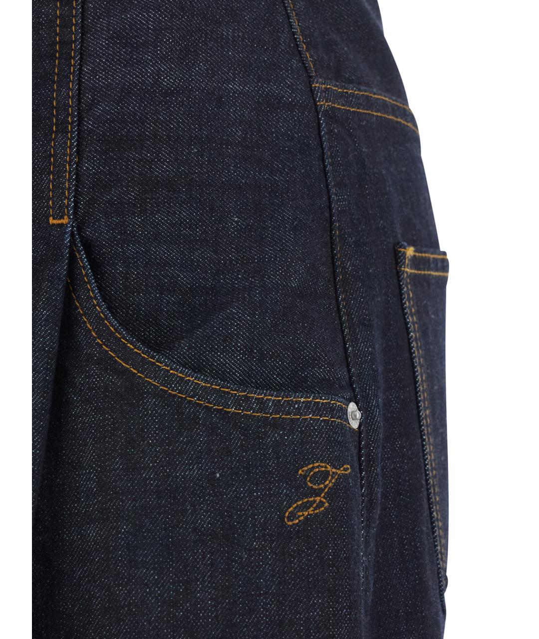 JACQUEMUS Темно-синие хлопковые джинсы клеш, фото 3