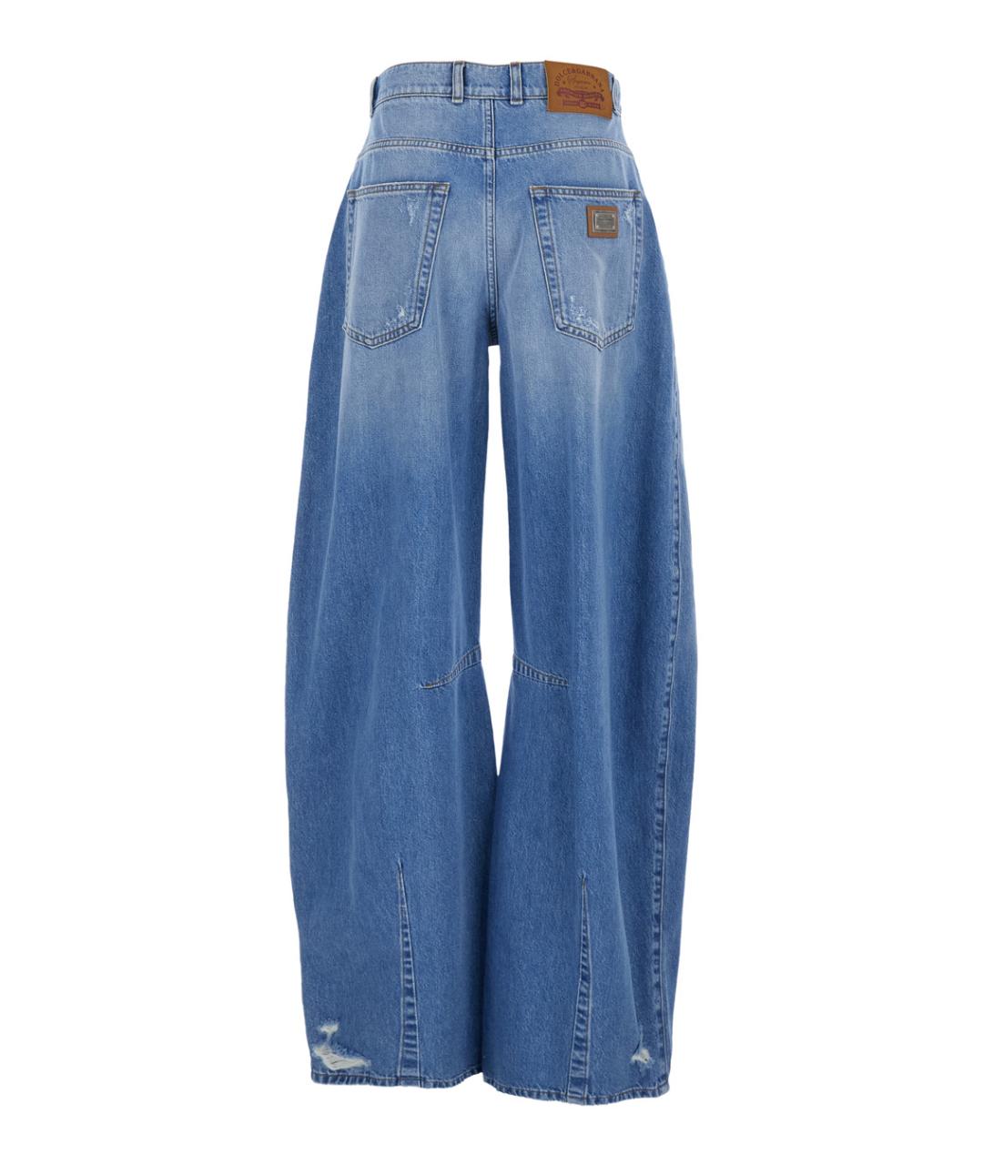 DOLCE&GABBANA Синие хлопковые прямые джинсы, фото 2