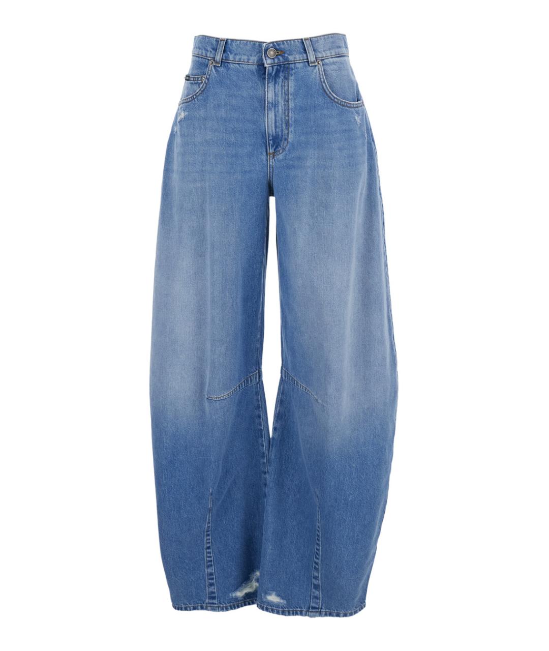 DOLCE&GABBANA Синие хлопковые прямые джинсы, фото 1
