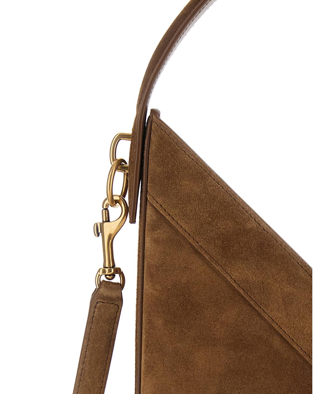 SAINT LAURENT Коричневая замшевая сумка тоут, фото 3