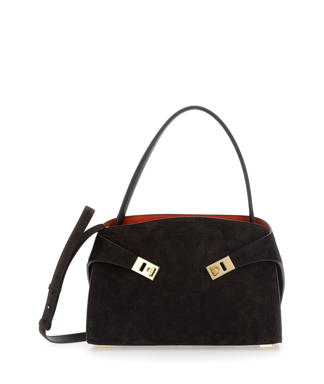 FERRAGAMO Коричневая кожаная сумка тоут, фото 1