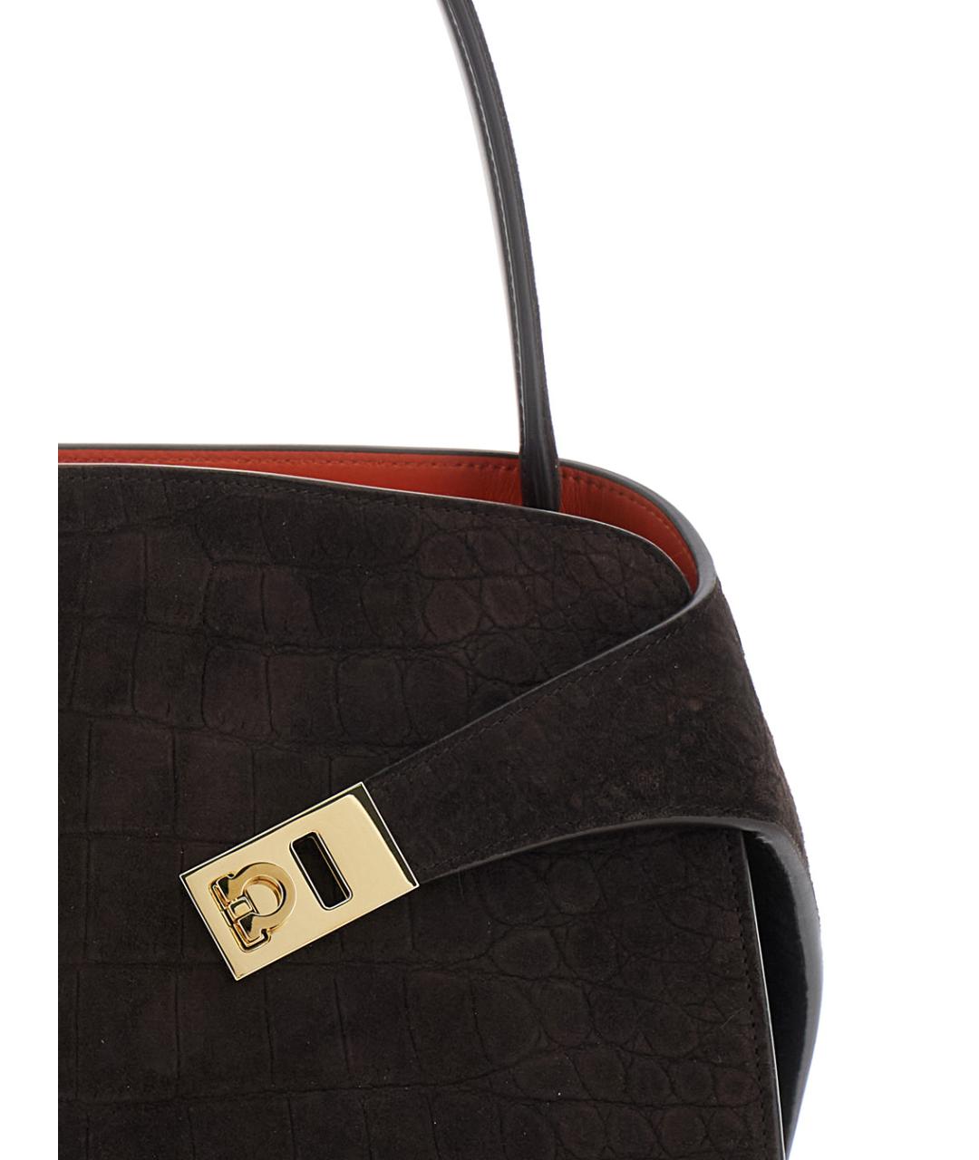 FERRAGAMO Коричневая кожаная сумка тоут, фото 3