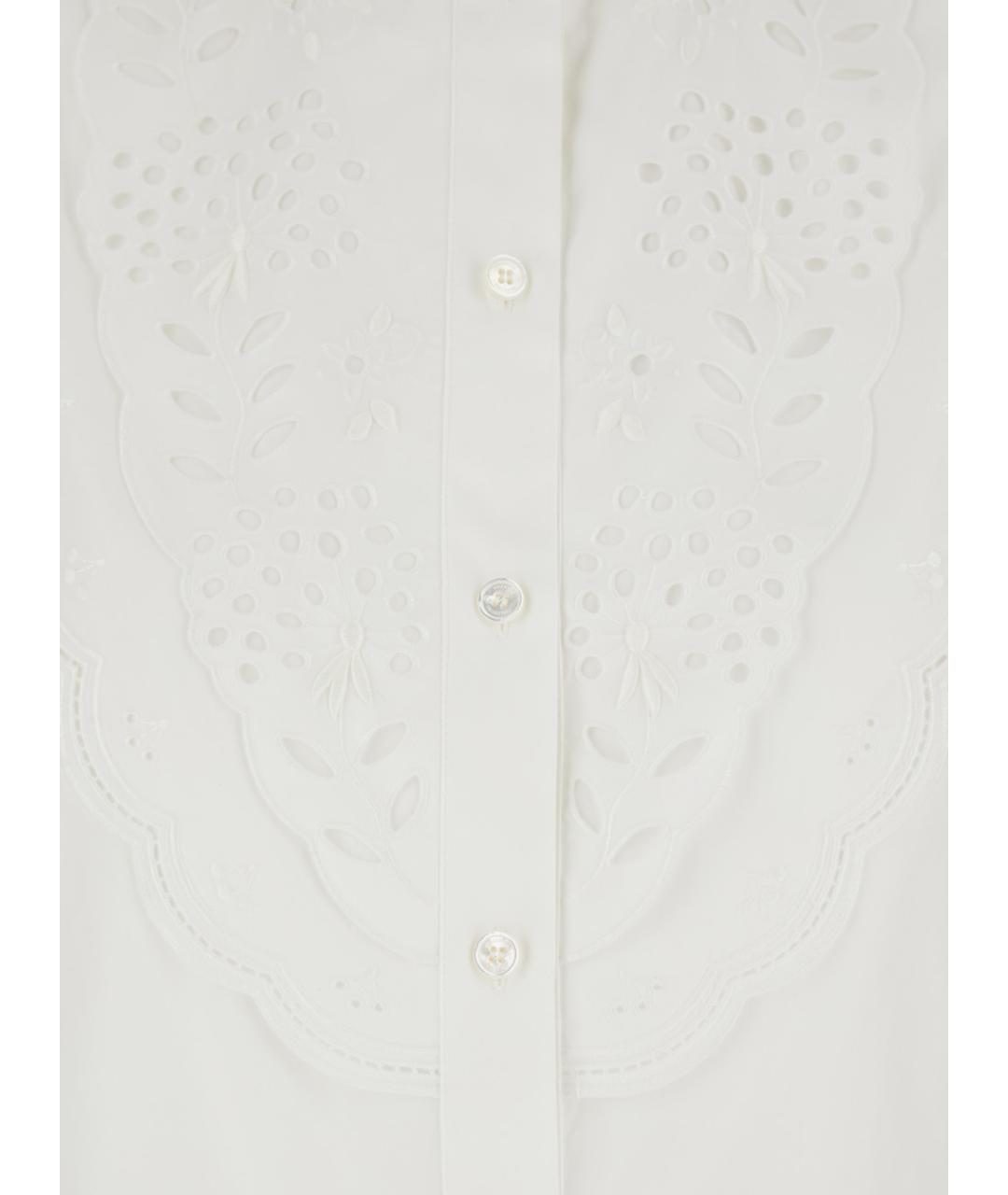 VALENTINO Белая хлопковая блузы, фото 3